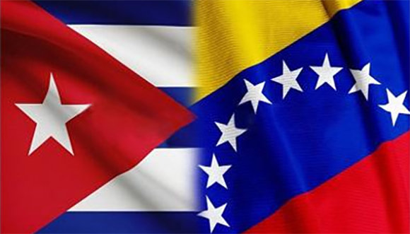 Cuba venezuela banderas