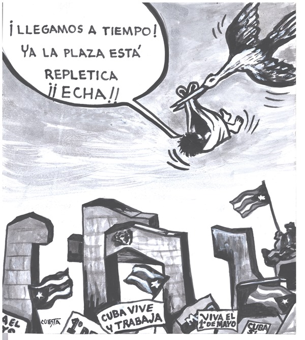 Caricatura de Ernesto Cuesta sobre Primero de mayo
