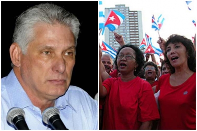 diaz canel y mujer