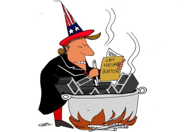Caricatura Ley Helms Burton