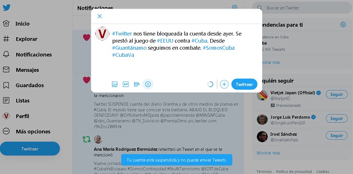 Twitter bloquea