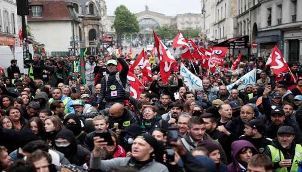 marchas contra Emmanuel Macron