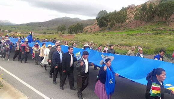movilización bolivia bandera
