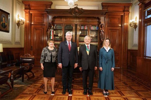 Diaz Canel con López Obrador 580x386