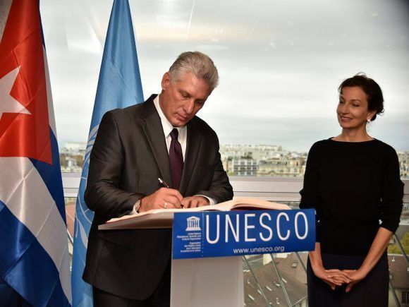 Diaz Canel en UNESCO 2 580x435