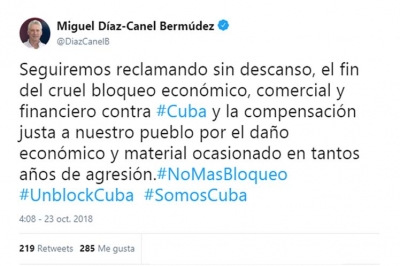 diaz canel tweet