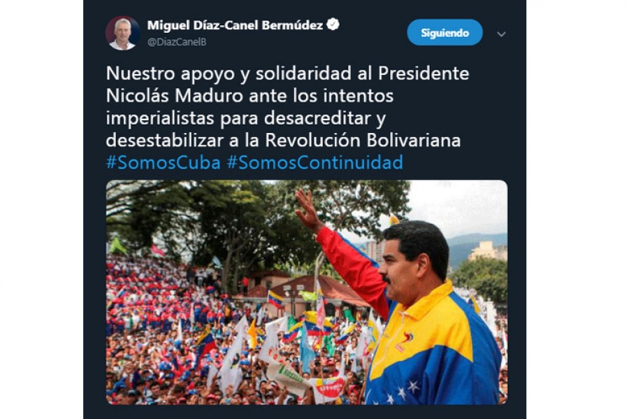 diaz canel apoyo maduro