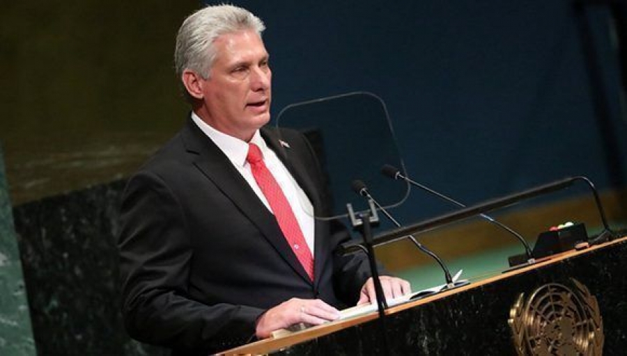 diaz canel hablando bloqueo