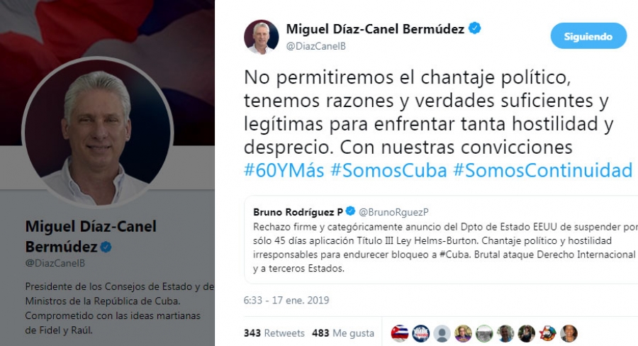 diaz canel rechazo