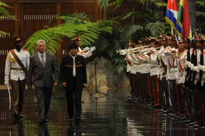 diaz canel recibe evo