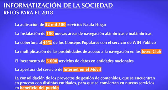 retos informatizacion de la sociedad cuba 2018