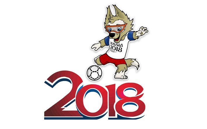 logo russia 2018 wolf footballer